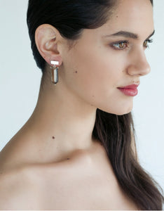 smokey quartz earrings, earrings, drop earrings, art deco earrings