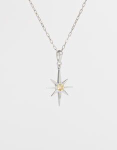 Asteria Citrine Silver Necklace
