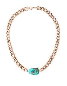 Turquoise Classic Rose Gold Chunky Choker