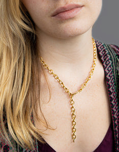 Oval Rolo Large Gold Chain (with clasp)