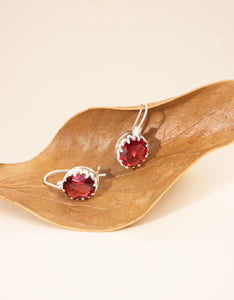 Raspberry Sorbet Silver Earrings